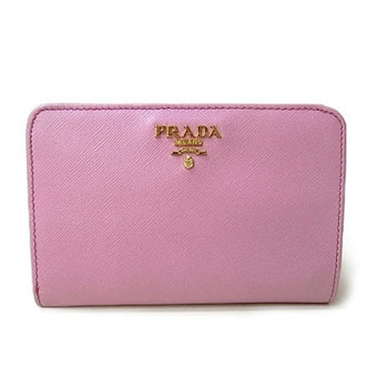 PRADA プラダ 二つ折り財布 コピー 1M1225 L字ファスナー両開き財布 SAFFIANO METAL 型押しレザー BEGONIA ピンク